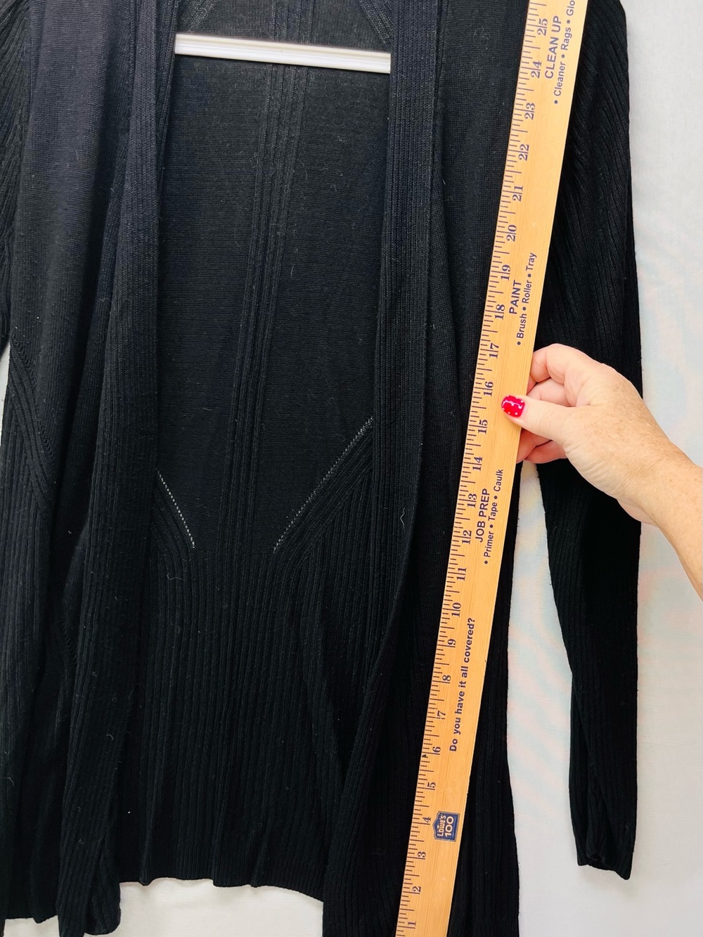 Cyrus Black Open-Front Ribbed Cardigan - Picture 4 of 6